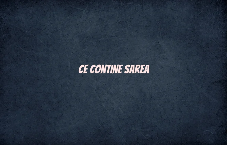 ce contine sarea