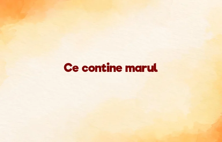 ce contine marul