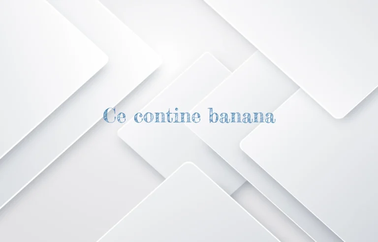 ce contine banana