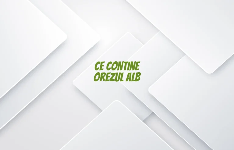 ce contine orezul alb