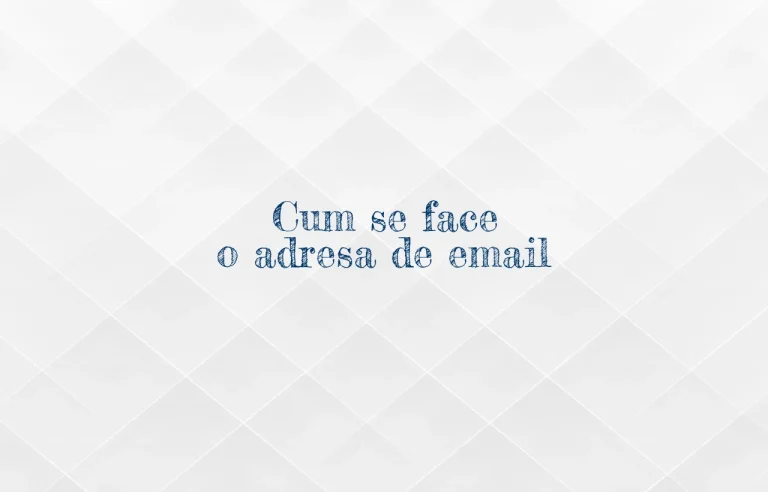 cum se face o adresa de email