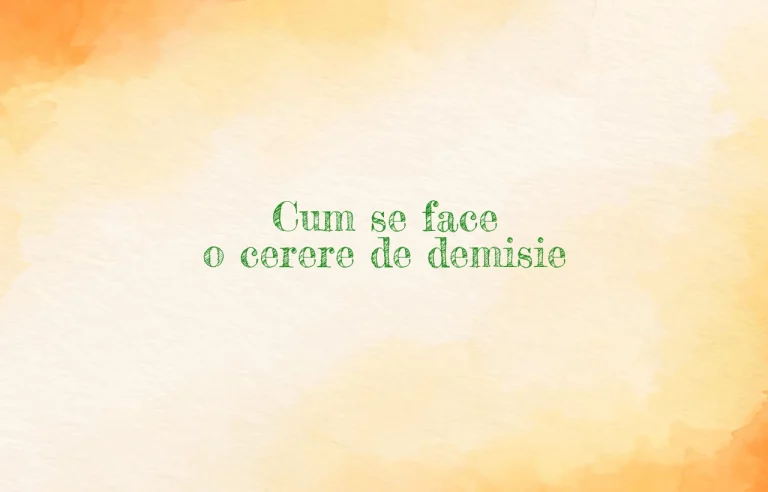 cum se face o cerere de demisie