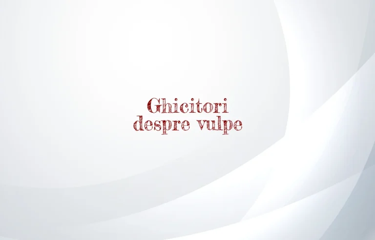 ghicitori despre vulpe