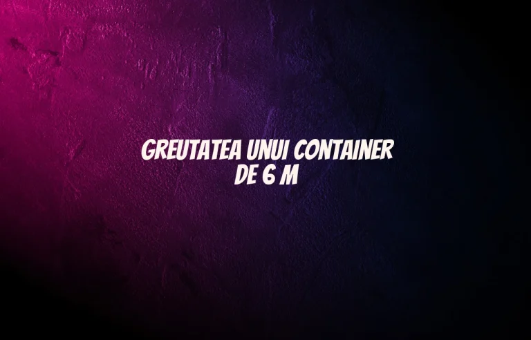 greutate container 6m