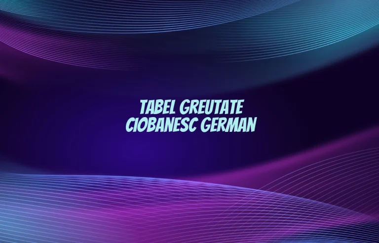 tabel greutate ciobanesc german